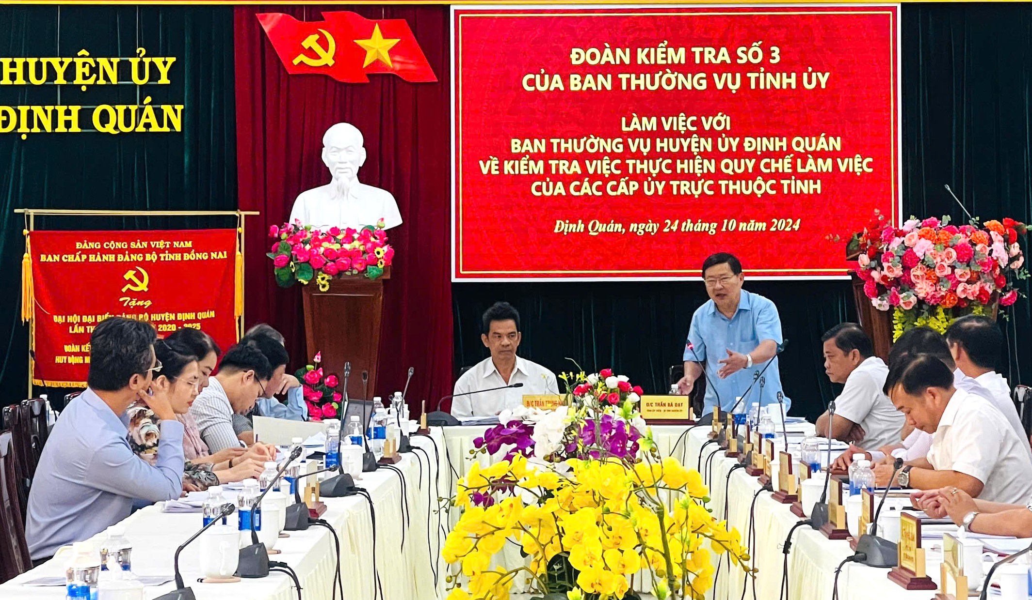 Đoàn kiểm tra số 3 của Ban Thường vụ Tỉnh ủy làm việc tại Định Quán